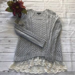 Gray Sweater with lace